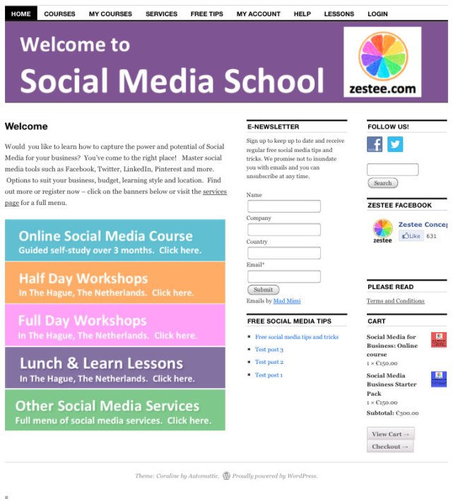 social media school website