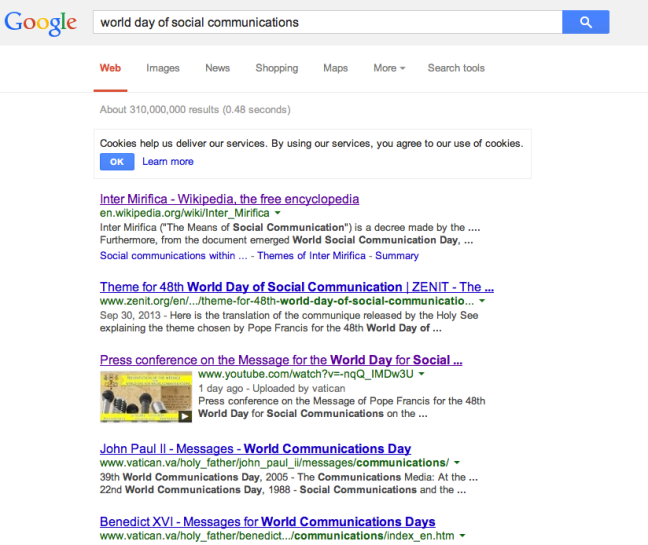 World Day of Social Communications