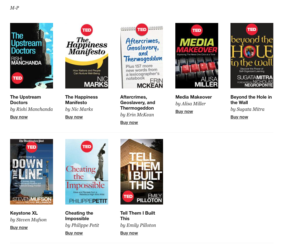 TED Books – Zestee